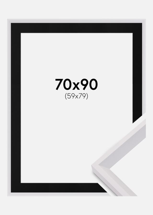 Ram med passepartou Frame Globe White 70x90 cm - Picture Mount Black 60x80 cm