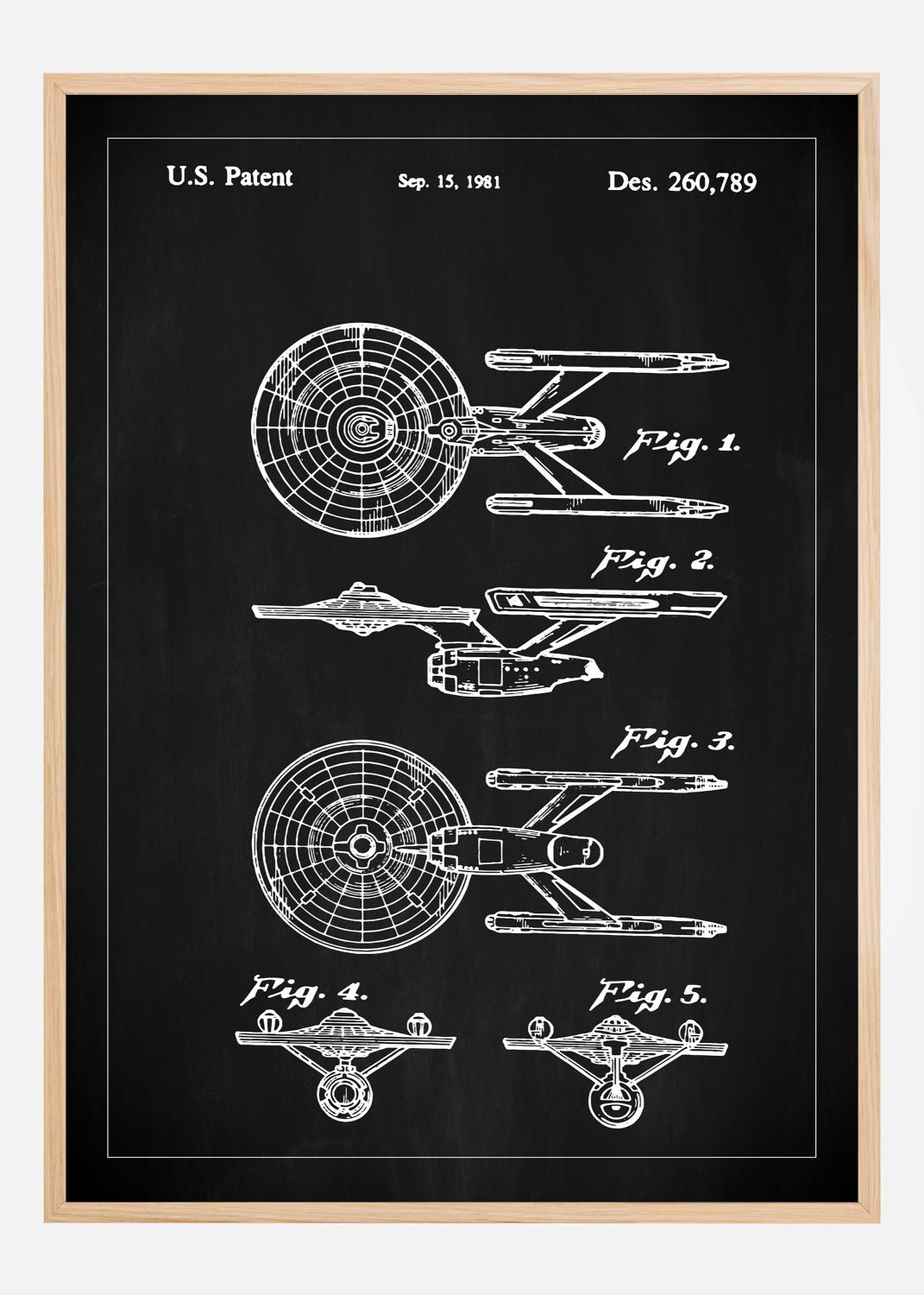 Product Image for Patent drawing - Star Trek - USS Enterprise - Black Poster (21x29.7 cm (A4))