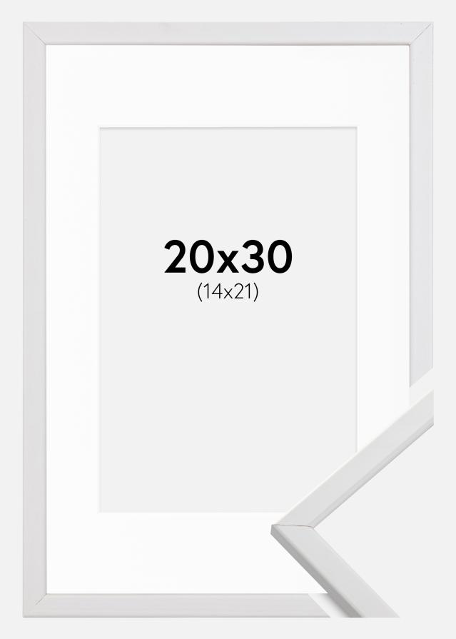Ram med passepartou Frame Galant White 20x30 cm - Picture Mount White 15x22 cm