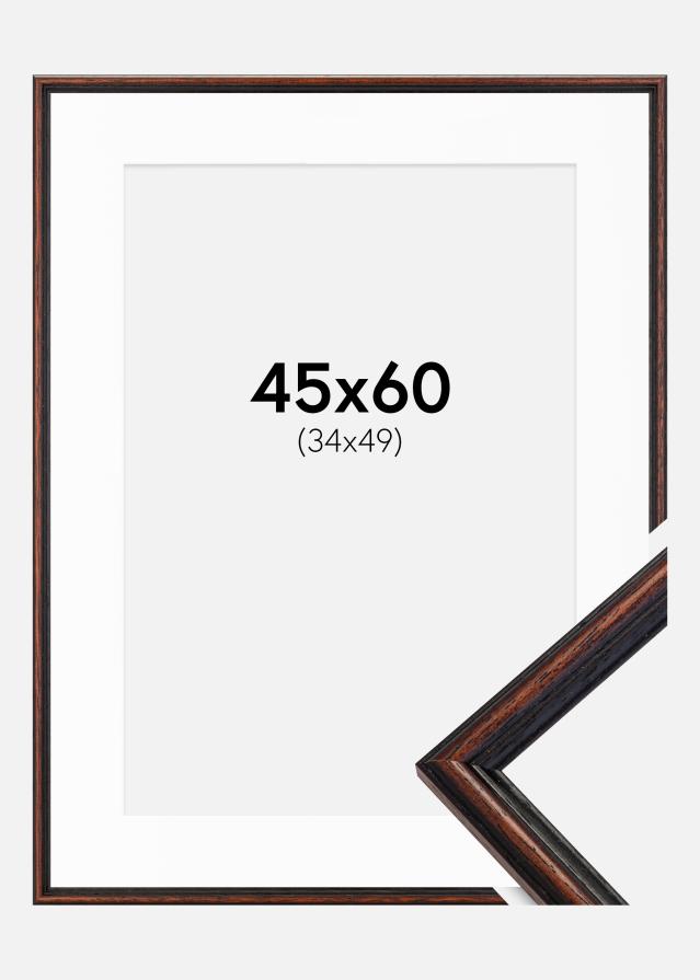 Ram med passepartou Frame Horndal Walnut 45x60 cm - Picture Mount White 35x50 cm