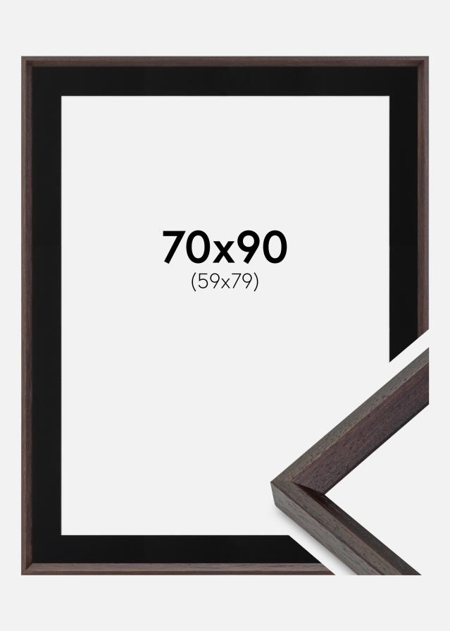 Ram med passepartou Frame Globe Espresso 70x90 cm - Picture Mount Black 60x80 cm