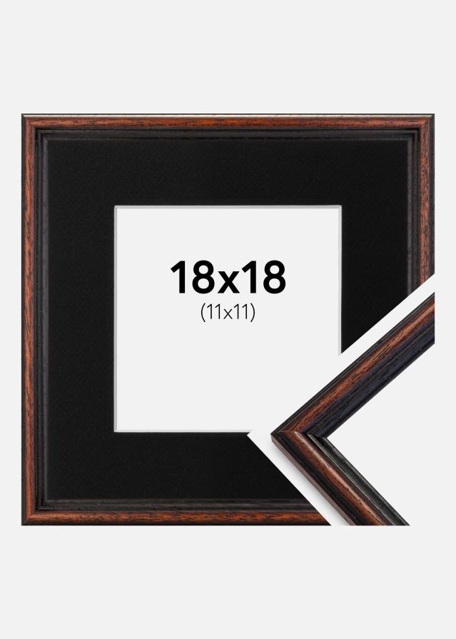 Ram med passepartou Frame Horndal Walnut 18x18 cm - Picture Mount Black 12x12 cm
