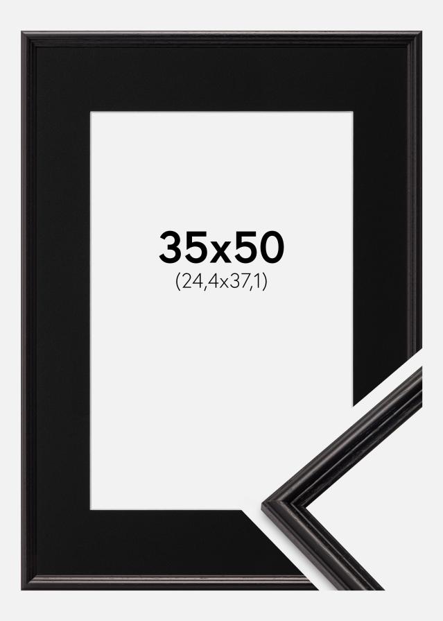 Ram med passepartou Frame Horndal Black 35x50 cm - Picture Mount Black 10x15 inches