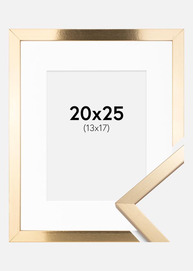 Ram med passepartou Frame Trendy Gold 20x25 cm - Picture Mount White 14x18 cm