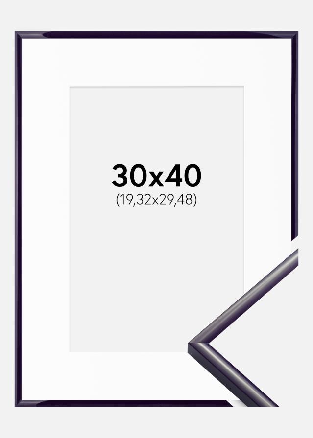 Ram med passepartou Frame New Lifestyle Dark Purple 30x40 cm - Picture Mount White 8x12 inches