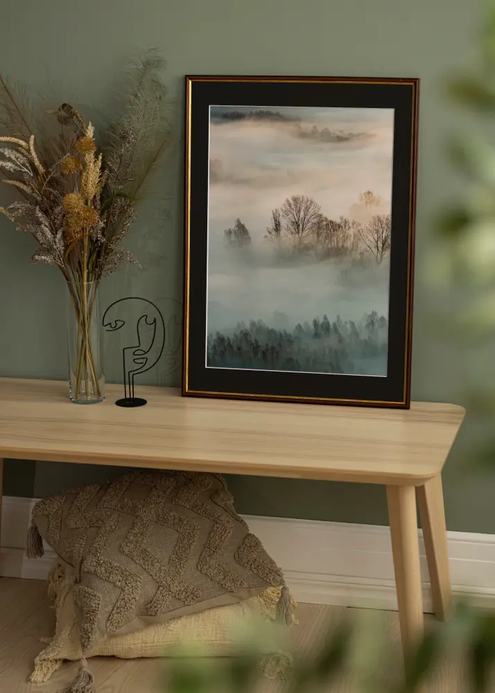Ram med passepartou Frame Horndal Brown 40x60 cm - Picture Mount Black 32.9x48.3 cm (A3+)