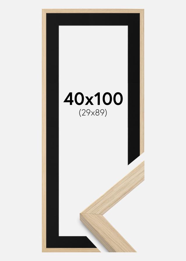 Ram med passepartou Frame Grimsåker Oak 40x100 cm - Picture Mount Black 30x90 cm