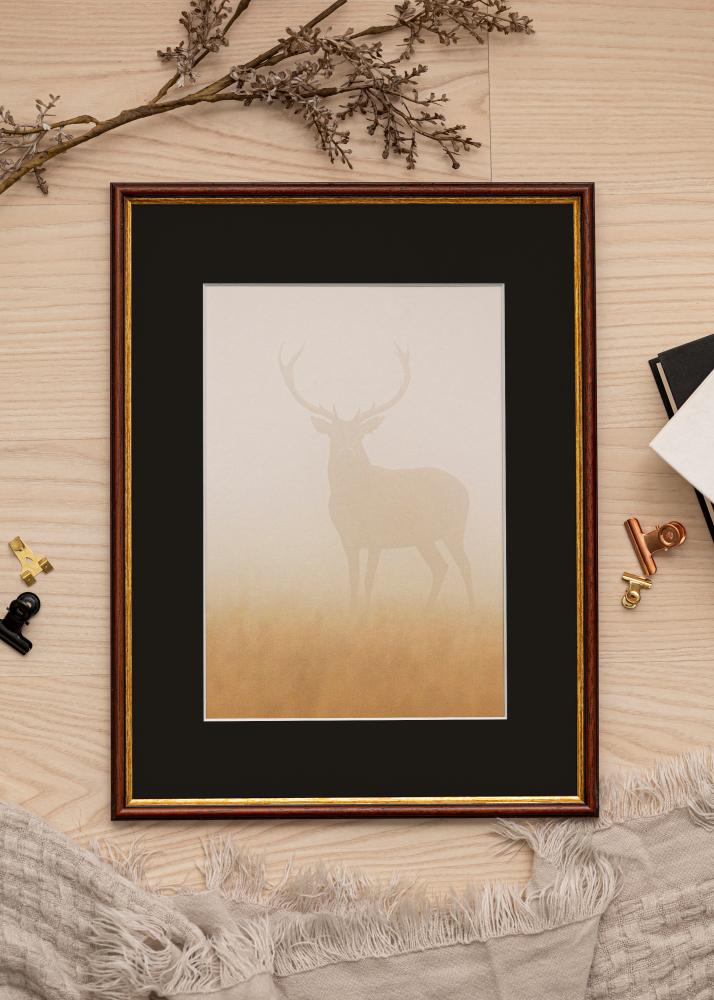 Ram med passepartou Frame Horndal Brown 50x60 cm - Picture Mount Black 14x18 inches