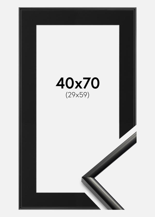 Ram med passepartou Frame New Lifestyle Black 40x70 cm - Picture Mount Black 30x60 cm