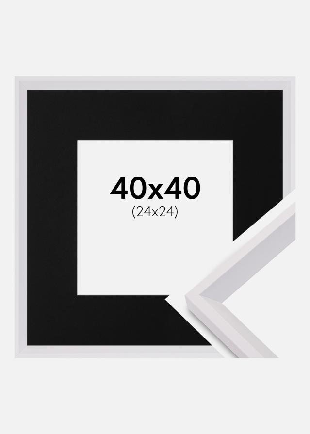 Ram med passepartou Frame Globe White 40x40 cm - Picture Mount Black 25x25 cm