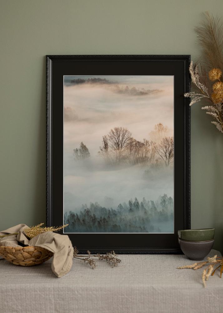 Ram med passepartou Frame Abisko Black 40x50 cm - Picture Mount Black 29.7x42 cm