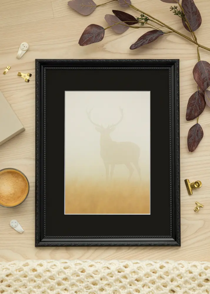 Ram med passepartou Frame Abisko Black 20x25 cm - Picture Mount Black 15x20 cm