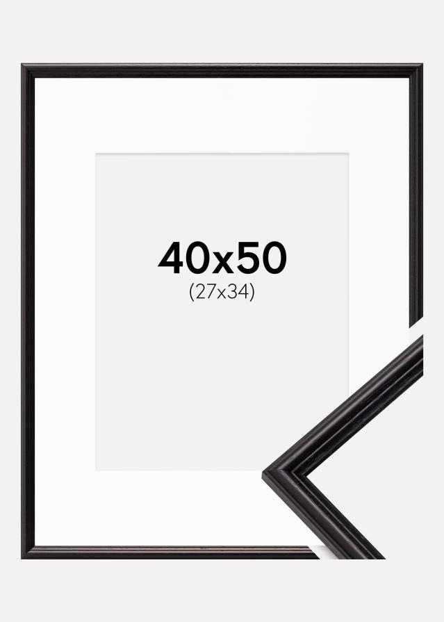 Ram med passepartou Frame Horndal Black 40x50 cm - Picture Mount White 28x35 cm