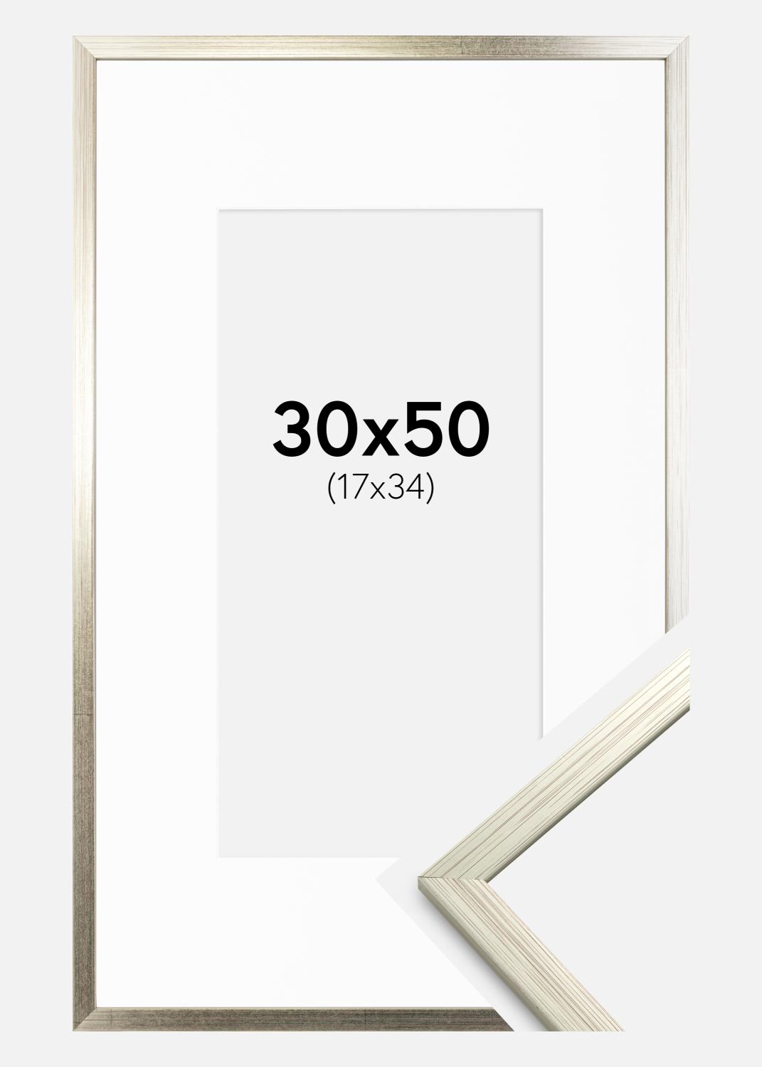 Product Image for Frame Edsbyn Silver 30x50 cm - Picture Mount White 18x35 cm