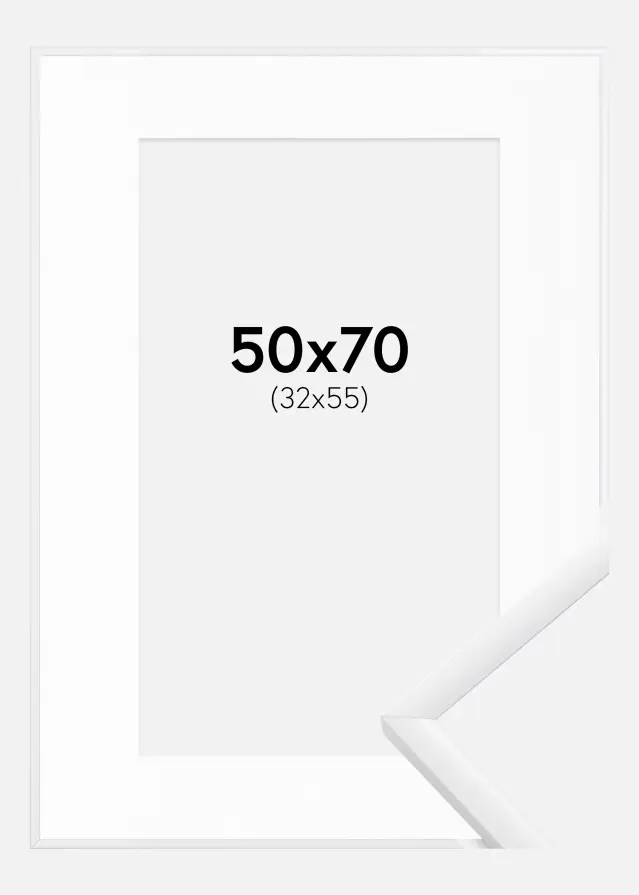 Ram med passepartou Frame New Lifestyle White 50x70 cm - Picture Mount White 33x56 cm