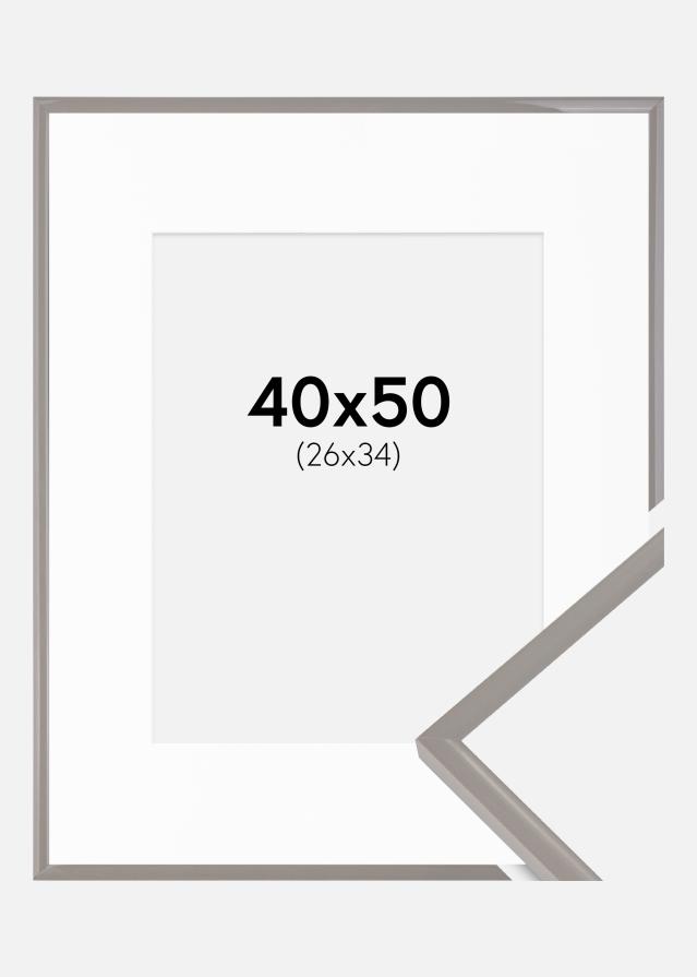 Ram med passepartou Frame New Lifestyle Earth Grey 40x50 cm - Picture Mount White 27x35 cm