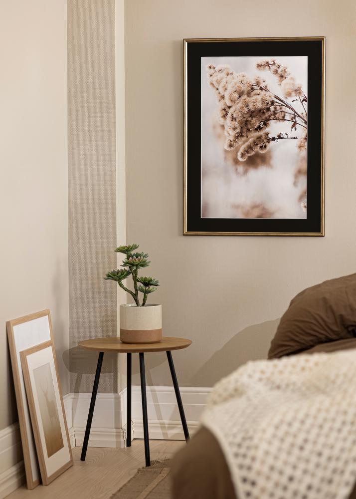Ram med passepartou Frame Horndal Gold 50x60 cm - Picture Mount Black 14x18 inches