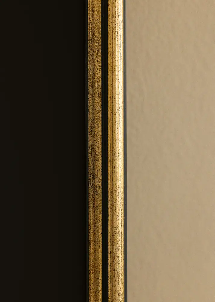 Ram med passepartou Frame Horndal Gold 40x60 cm - Picture Mount Black 32.9x48.3 cm (A3+)