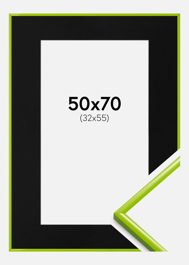 Ram med passepartou Frame New Lifestyle May Green 50x70 cm - Picture Mount Black 33x56 cm