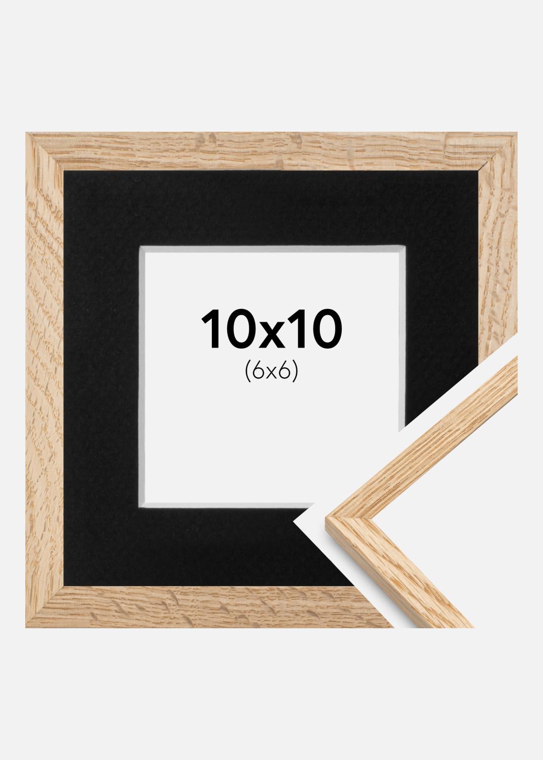 Product Image for Frame Narrow Oak 10x10 cm - Picture Mount Black 7x7 cm