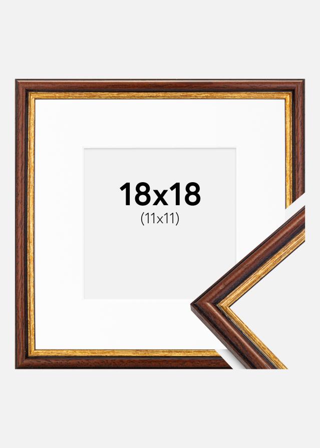 Ram med passepartou Frame Horndal Brown 18x18 cm - Picture Mount White 12x12 cm