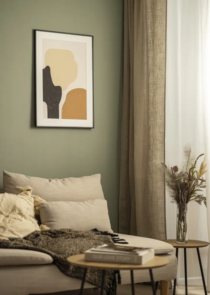 Ram med passepartou Frame Scandi Matt Black 70x100 cm - Picture Mount White 60x90 cm