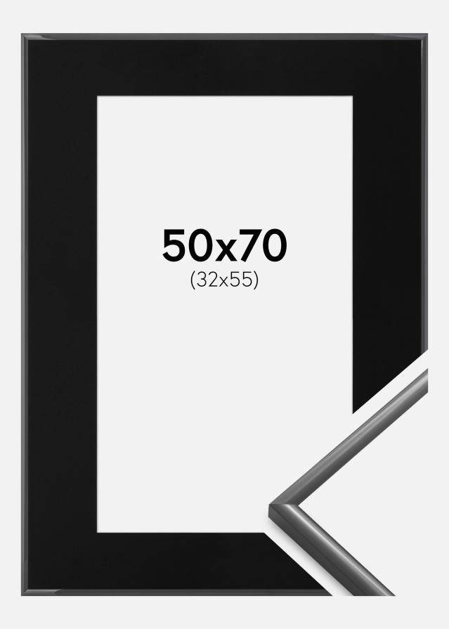 Ram med passepartou Frame New Lifestyle Dark Grey 50x70 cm - Picture Mount Black 33x56 cm