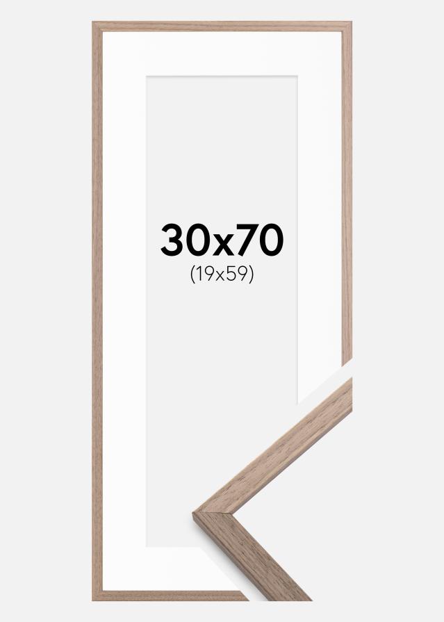 Ram med passepartou Frame Edsbyn Light Walnut 30x70 cm - Picture Mount White 20x60 cm