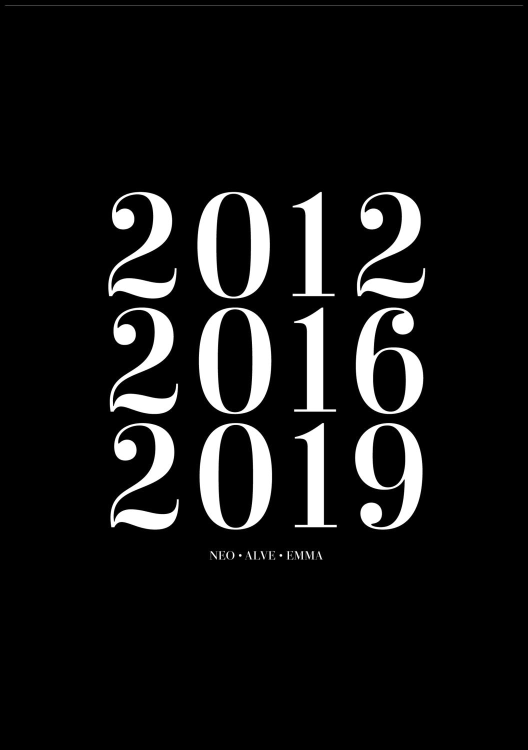 Product Image for Family picture - 3 Birth years &amp; Names - Black (40x50 cm)