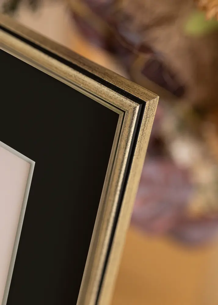 Ram med passepartou Frame Horndal Silver 40x60 cm - Picture Mount Black 32.9x48.3 cm (A3+)