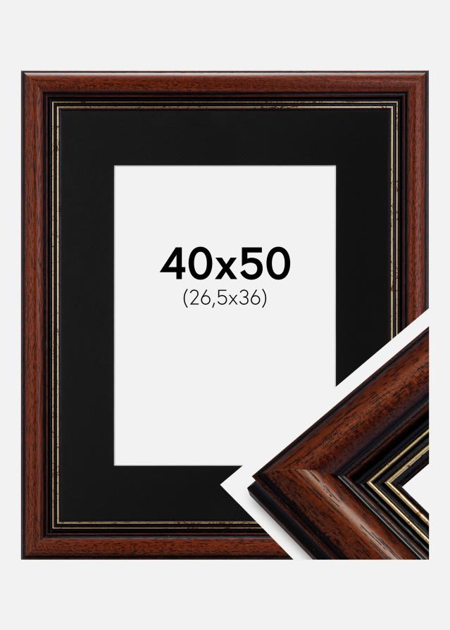Ram med passepartou Frame Old Retro 40x50 cm - Picture Mount Black 27.5x37 cm