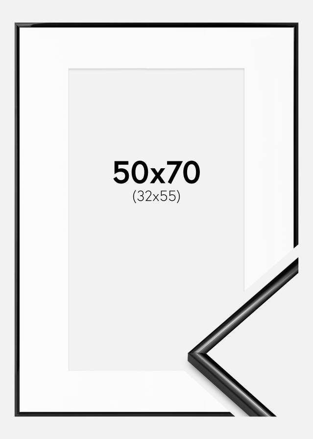 Ram med passepartou Frame Scandi Black 50x70 cm - Picture Mount White 33x56 cm