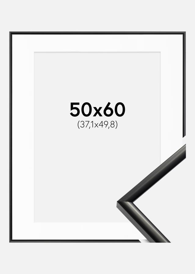 Ram med passepartou Frame New Lifestyle Black 50x60 cm - Picture Mount White 15x20 inches