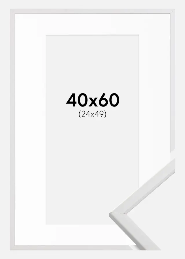 Ram med passepartou Frame Galant White 40x60 cm - Picture Mount White 25x50 cm