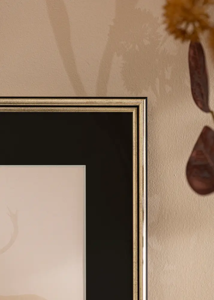 Ram med passepartou Frame Horndal Silver 40x60 cm - Picture Mount Black 32.9x48.3 cm (A3+)