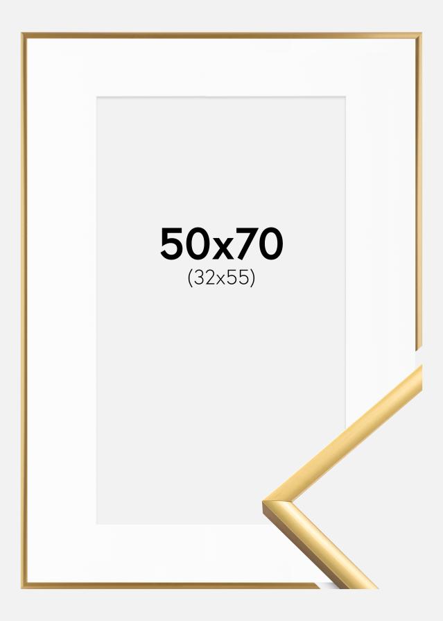 Ram med passepartou Frame New Lifestyle Shiny Gold 50x70 cm - Picture Mount White 33x56 cm