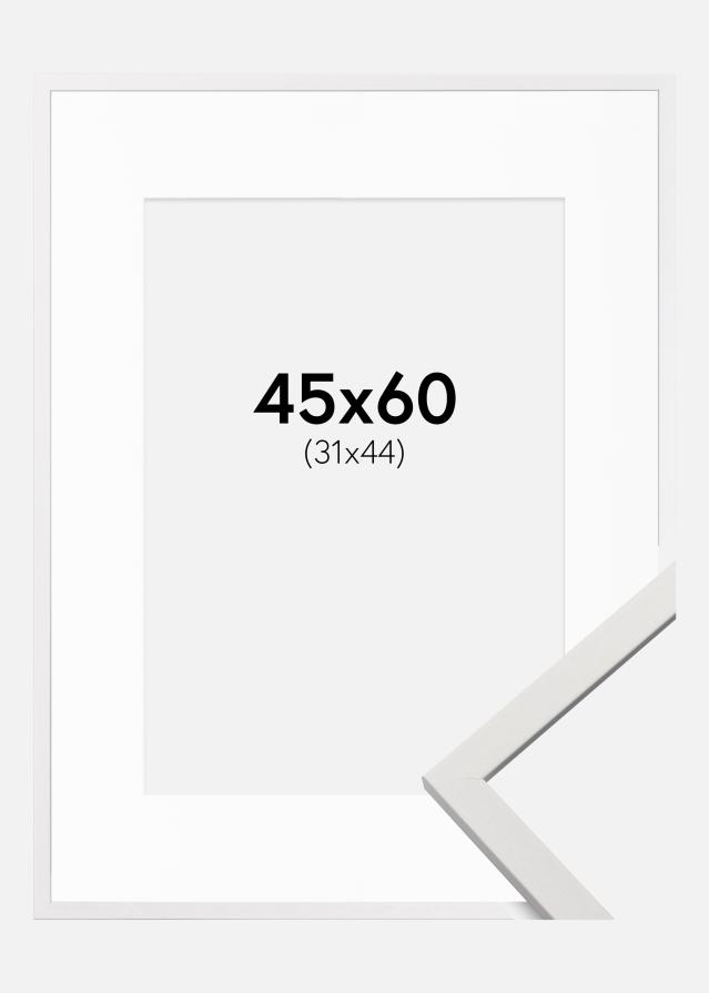 Ram med passepartou Frame Edsbyn White 45x60 cm - Picture Mount White 32x45 cm