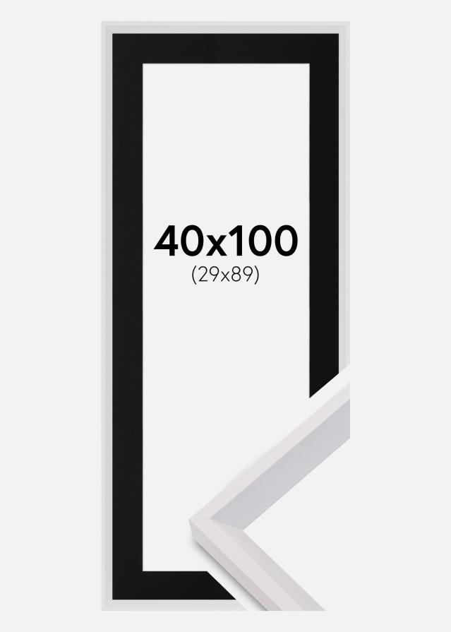 Ram med passepartou Frame Globe White 40x100 cm - Picture Mount Black 30x90 cm