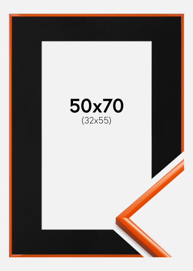Ram med passepartou Frame New Lifestyle Orange 50x70 cm - Picture Mount Black 33x56 cm