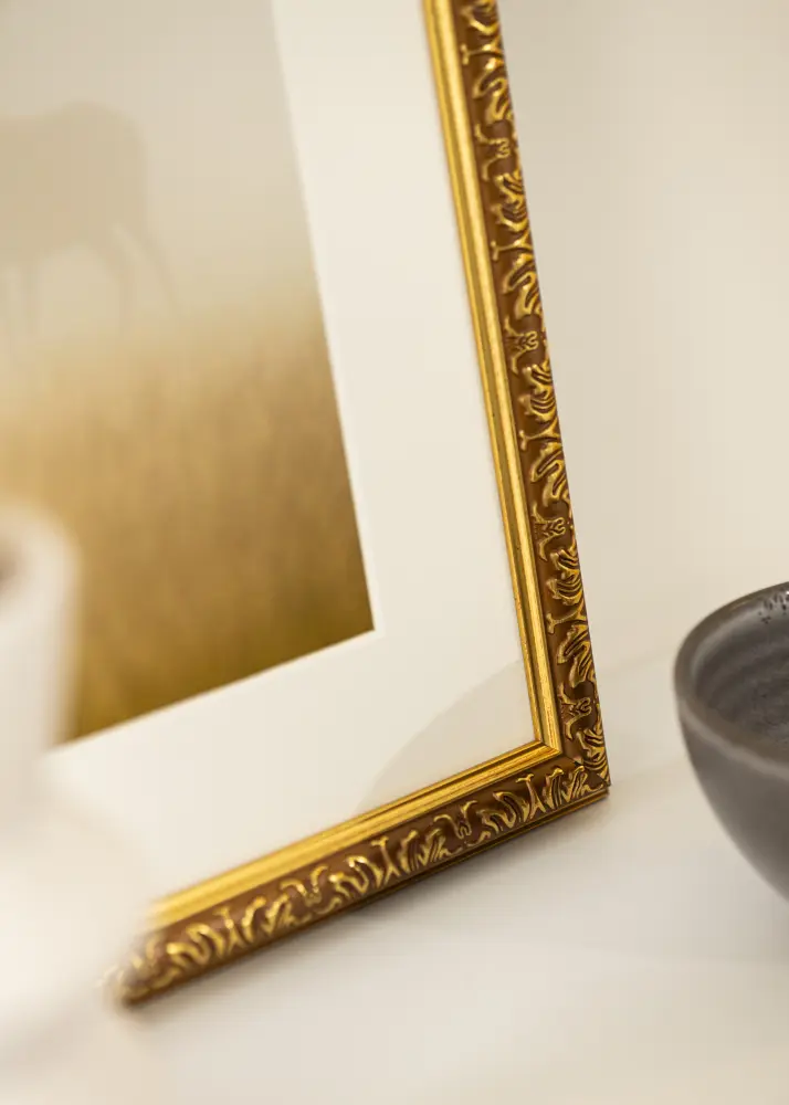BGA Frame Swirl Acrylic Glass Gold 30x40 cm