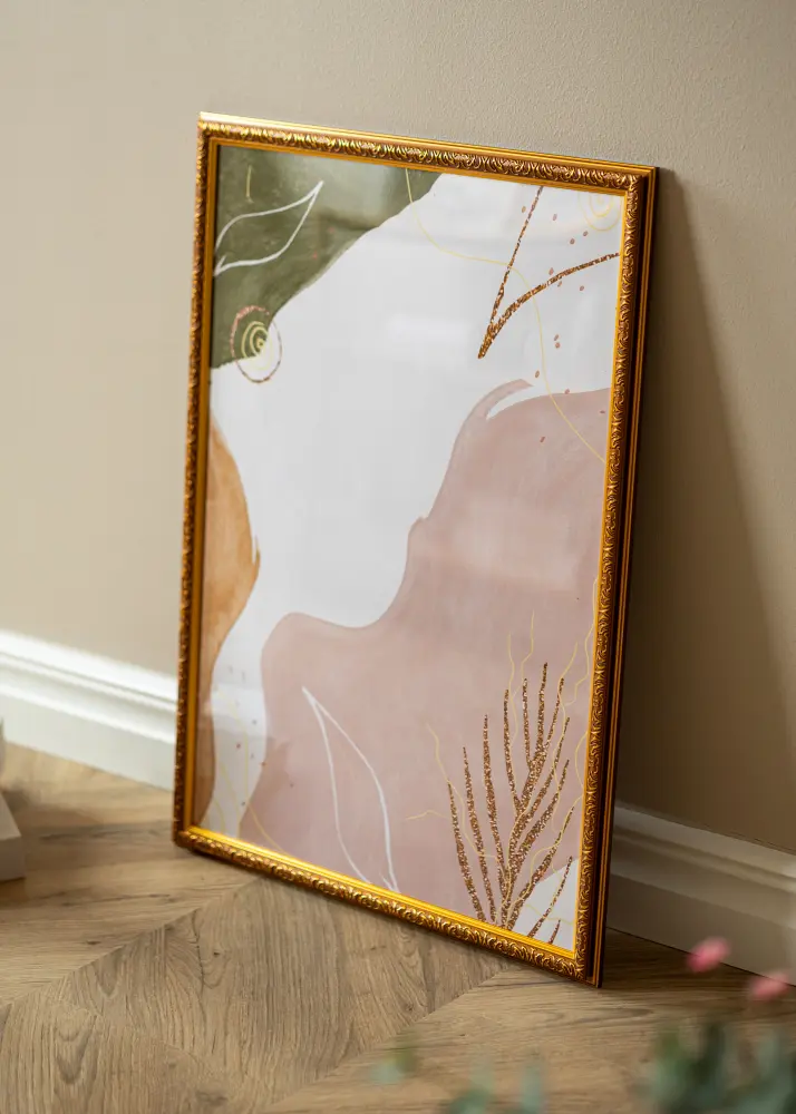 BGA Frame Swirl Acrylic Glass Gold 30x40 cm