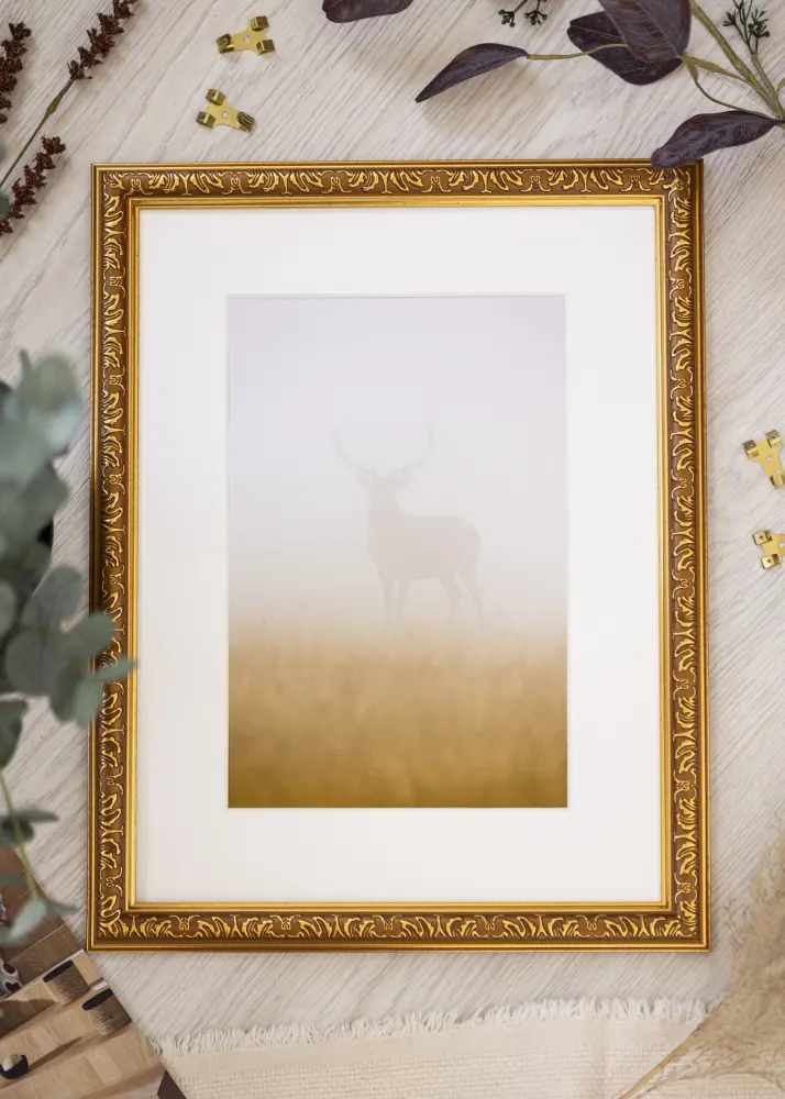 BGA Frame Swirl Acrylic Glass Gold 30x40 cm
