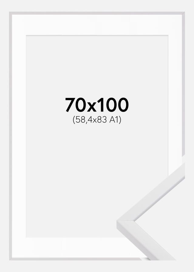Ram med passepartou Frame E-Line White 70x100 cm - Picture Mount White 59,4x84 cm (A1)