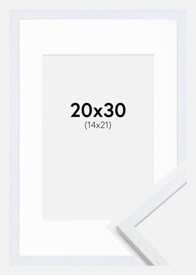 Ram med passepartou Frame Edsbyn Warm White 20x30 cm - Picture Mount White 15x22 cm