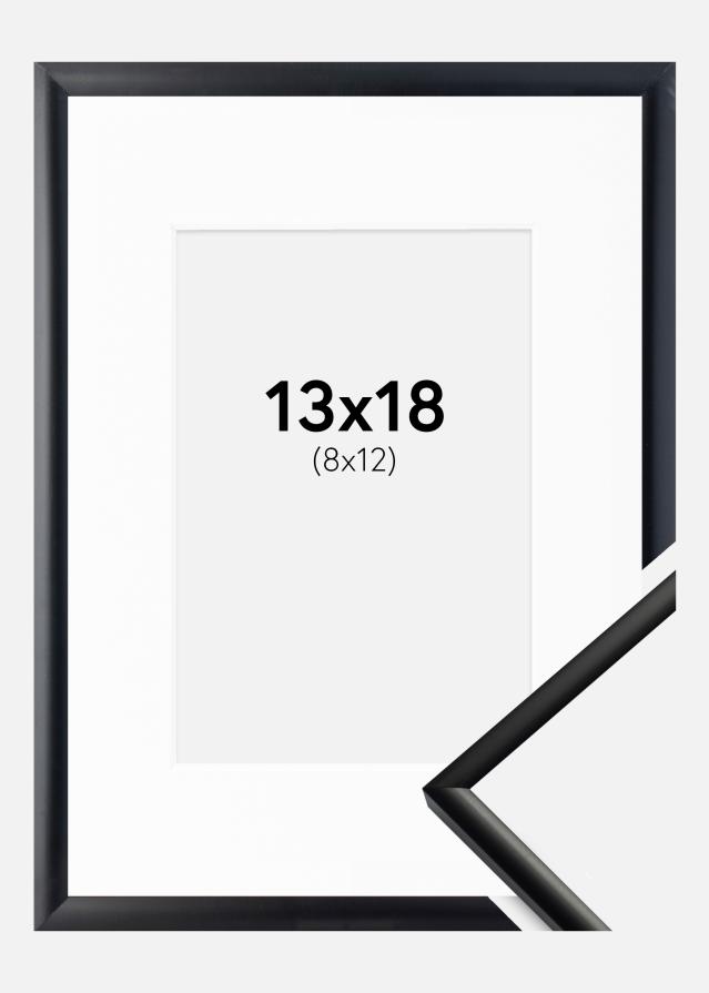Ram med passepartou Frame New Lifestyle Matt Black 13x18 cm - Picture Mount White 9x13 cm