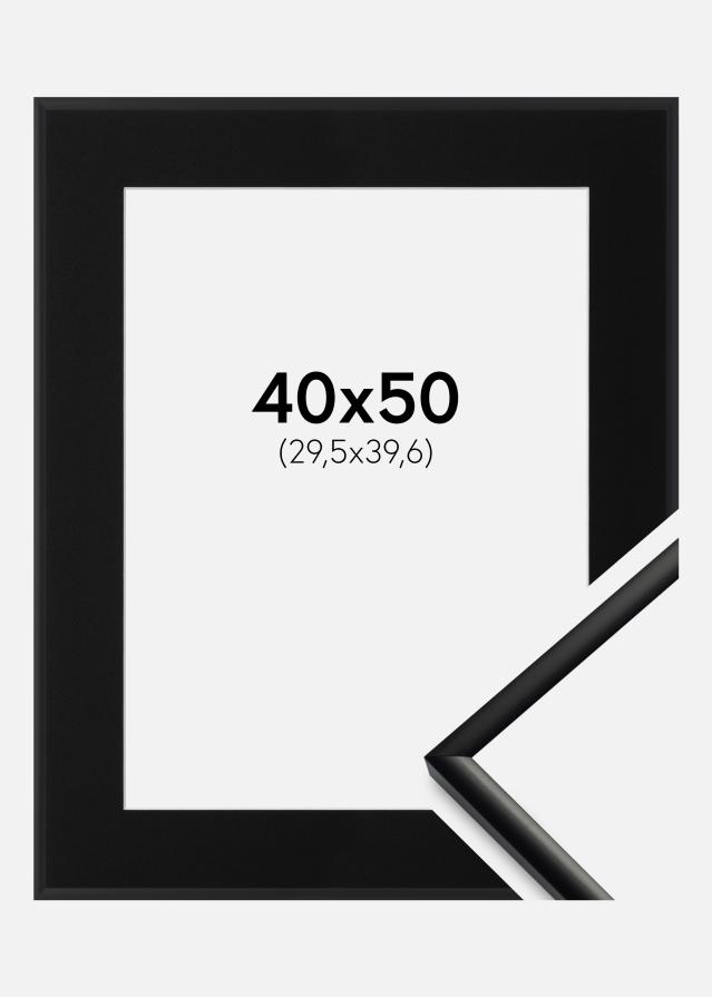 Ram med passepartou Frame New Lifestyle Matt Black 40x50 cm - Picture Mount Black 12x16 inches