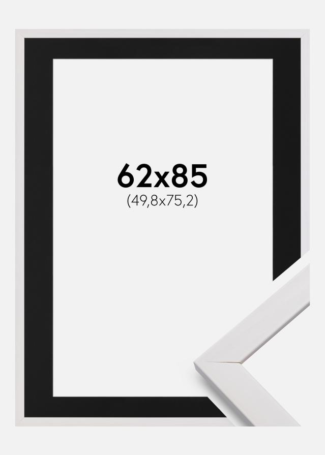 Ram med passepartou Frame Stilren White 62x85 cm - Picture Mount Black 20x30 inches