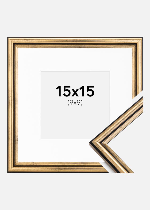 Ram med passepartou Frame Horndal Gold 15x15 cm - Picture Mount White 10x10 cm