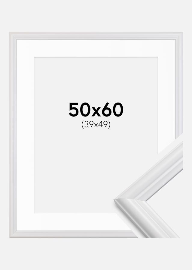 Ram med passepartou Frame Siljan White 50x60 cm - Picture Mount White 40x50 cm