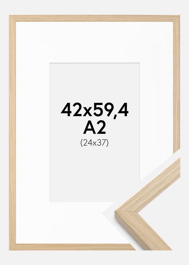 Ram med passepartou Frame Grimsåker Oak 42x59,4 cm (A2) - Picture Mount White 25x38 cm